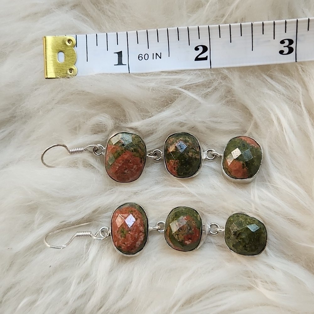 925 Silver Semi-precious Stones Handmade Earrings